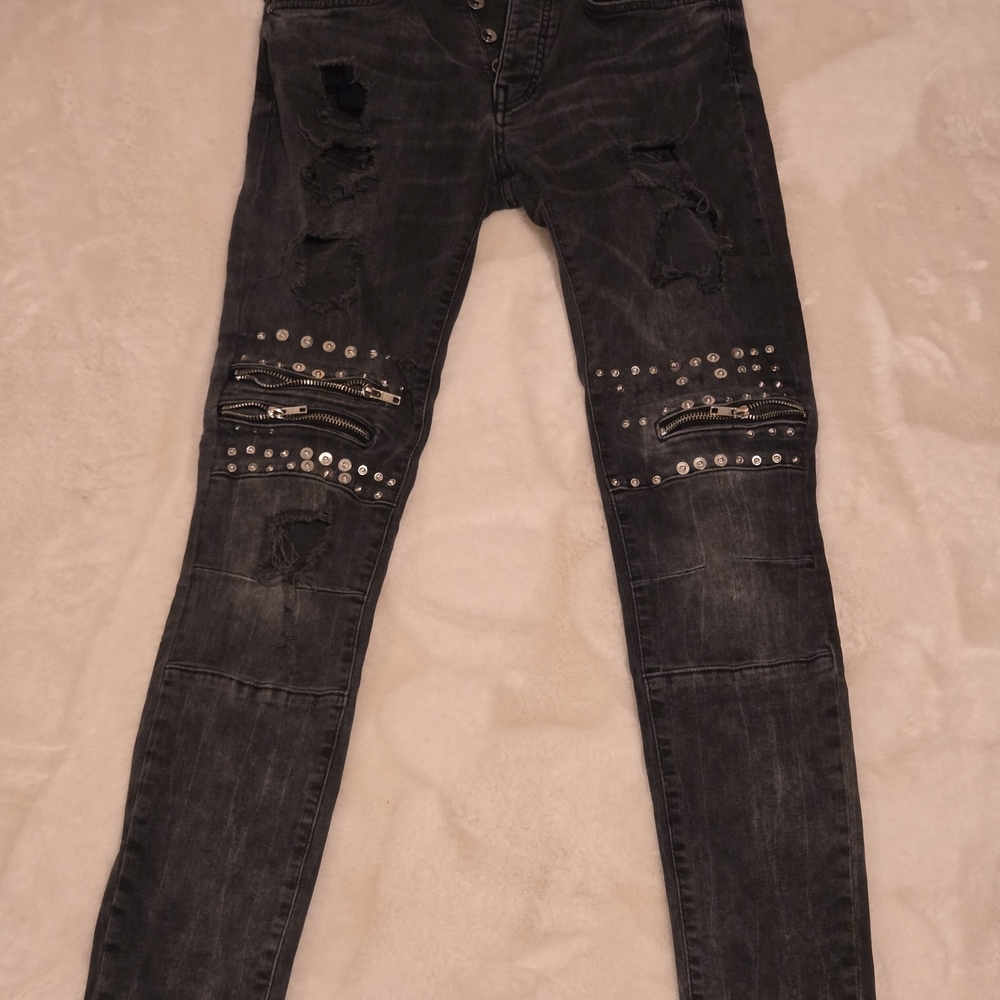 Zara Black Studded Skinny Jeans